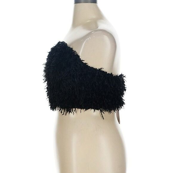 NWT ELOQUII Plus Black Furry Feather-like Bustier Size 14/16 NEW - Picture 4 of 7